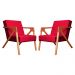 Kit 02 Poltronas Decorativas Monalisa para Sala de Estar Veludo Vermelho