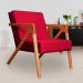 Kit 02 Poltronas Decorativas Monalisa para Sala de Estar Veludo Vermelho