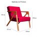 Kit 02 Poltronas Decorativas Monalisa para Sala de Estar Veludo Vermelho