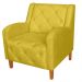 Kit 02 Poltronas Decorativas Munique Pés Trapézio Suede Amarelo - DS Estofados
