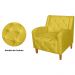Kit 02 Poltronas Decorativas Munique Pés Trapézio Suede Amarelo - DS Estofados