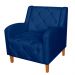 Kit 02 Poltronas Decorativas Munique Pés Trapézio Suede Azul Marinho - DS Estofados