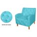 Kit 02 Poltronas Decorativas Munique Pés Trapézio Suede Azul Turqueza - DS Estofados