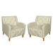 Kit 02 Poltronas Decorativas Munique Pés Trapézio Suede Bege - DS Estofados