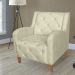 Kit 02 Poltronas Decorativas Munique Pés Trapézio Suede Bege - DS Estofados
