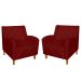 Kit 02 Poltronas Decorativas Munique Pés Trapézio Suede Bordô - DS Estofados