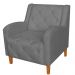 Kit 02 Poltronas Decorativas Munique Pés Trapézio Suede Cinza - DS Estofados