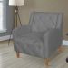 Kit 02 Poltronas Decorativas Munique Pés Trapézio Suede Cinza - DS Estofados