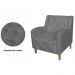 Kit 02 Poltronas Decorativas Munique Pés Trapézio Suede Cinza - DS Estofados