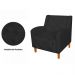 Kit 02 Poltronas Decorativas Munique Pés Trapézio Suede Preto - DS Estofados