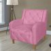 Kit 02 Poltronas Decorativas Munique Pés Trapézio Suede Rosa - DS Estofados