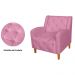 Kit 02 Poltronas Decorativas Munique Pés Trapézio Suede Rosa - DS Estofados
