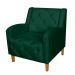 Kit 02 Poltronas Decorativas Munique Pés Trapézio Suede Verde - DS Estofados