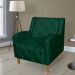 Kit 02 Poltronas Decorativas Munique Pés Trapézio Suede Verde - DS Estofados