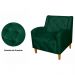 Kit 02 Poltronas Decorativas Munique Pés Trapézio Suede Verde - DS Estofados