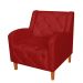 Kit 02 Poltronas Decorativas Munique Pés Trapézio Suede Vermelho - DS Estofados