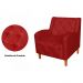 Kit 02 Poltronas Decorativas Munique Pés Trapézio Suede Vermelho - DS Estofados
