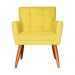 Kit 02 Poltronas Decorativas Onix Suede Amarelo - DS Estofados