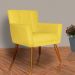 Kit 02 Poltronas Decorativas Onix Suede Amarelo - DS Estofados