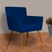 Kit 02 Poltronas Decorativas Onix Suede Azul Marinho - DS Móveis