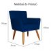 Kit 02 Poltronas Decorativas Onix Suede Azul Marinho - DS Móveis