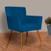 Kit 02 Poltronas Decorativas Onix Suede Azul Royal - DS Móveis