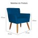 Kit 02 Poltronas Decorativas Onix Suede Azul Royal - DS Móveis