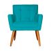 Kit 02 Poltronas Decorativas Onix Suede Azul Turquesa - DS Móveis