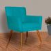 Kit 02 Poltronas Decorativas Onix Suede Azul Turquesa - DS Móveis