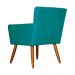 Kit 02 Poltronas Decorativas Onix Suede Azul Turquesa - DS Móveis