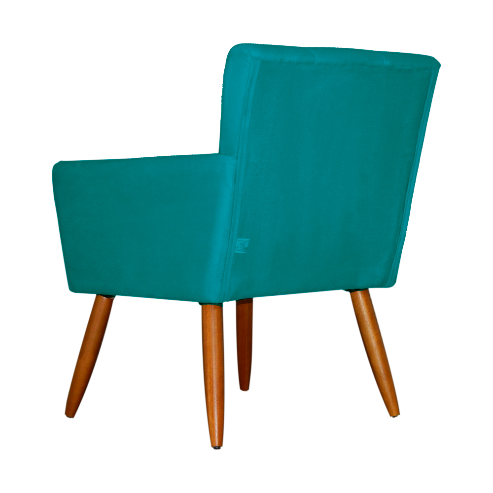 Kit 02 Poltronas Decorativas Onix Suede Azul Turquesa - DS Móveis
