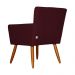 Kit 02 Poltronas Decorativas Onix Suede Bordô - DS Estofados