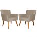 Kit 02 Poltronas Decorativas Onix Suede Capuccino - DS Estofados
