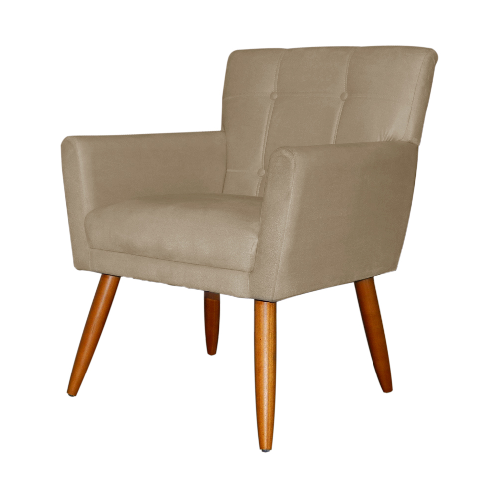 Kit 02 Poltronas Decorativas Onix Suede Capuccino - DS Estofados