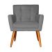 Kit 02 Poltronas Decorativas Onix Suede Cinza - DS Móveis