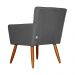 Kit 02 Poltronas Decorativas Onix Suede Cinza - DS Móveis