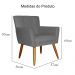 Kit 02 Poltronas Decorativas Onix Suede Cinza - DS Móveis