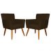 Kit 02 Poltronas Decorativas Onix Suede Marrom - DS Móveis