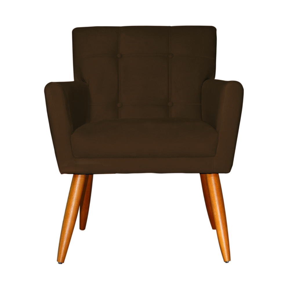 Kit 02 Poltronas Decorativas Onix Suede Marrom - DS Móveis