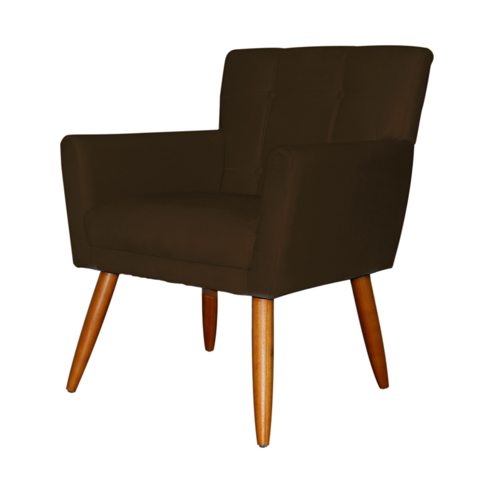 Kit 02 Poltronas Decorativas Onix Suede Marrom - DS Móveis
