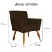 Kit 02 Poltronas Decorativas Onix Suede Marrom - DS Móveis