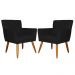 Kit 02 Poltronas Decorativas Onix Suede Preto - DS Móveis