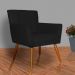 Kit 02 Poltronas Decorativas Onix Suede Preto - DS Móveis