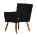 Kit 02 Poltronas Decorativas Onix Suede Preto - DS Móveis