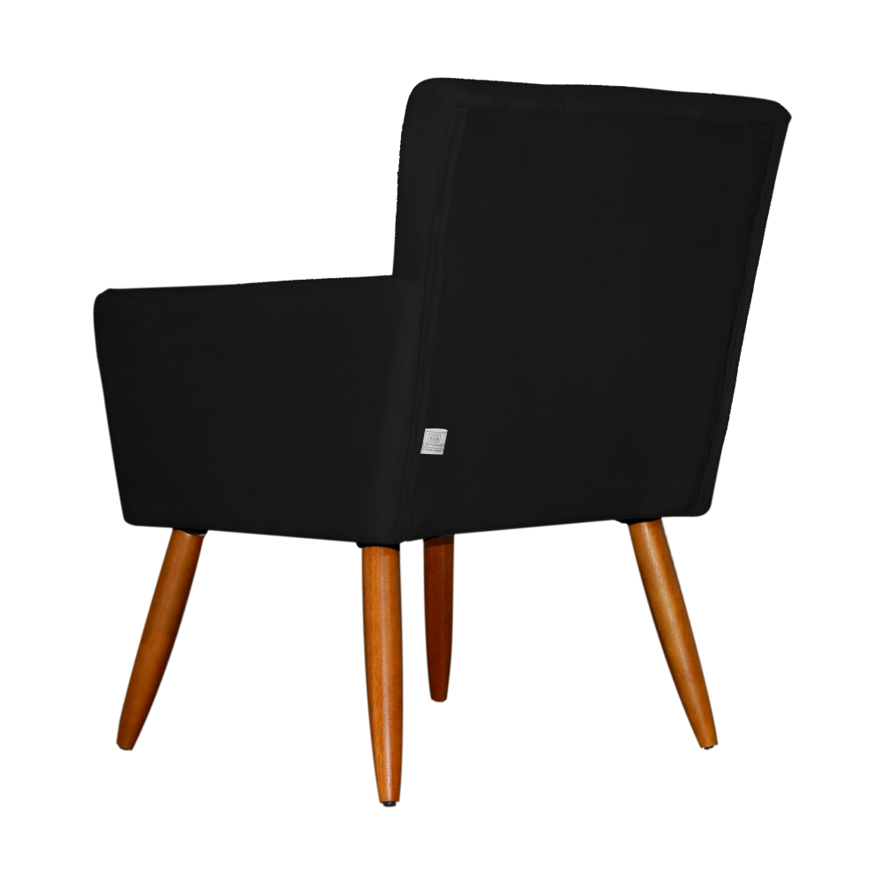 Kit 02 Poltronas Decorativas Onix Suede Preto - DS Móveis