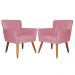 Kit 02 Poltronas Decorativas Onix Suede Rosa - DS Móveis