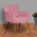 Kit 02 Poltronas Decorativas Onix Suede Rosa - DS Móveis