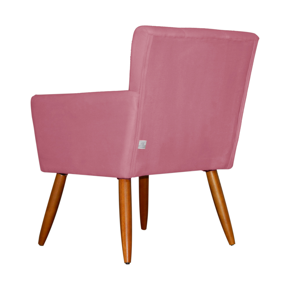 Kit 02 Poltronas Decorativas Onix Suede Rosa - DS Móveis