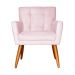 Kit 02 Poltronas Decorativas Onix Suede Rosa Bebê - DS Estofados