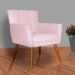 Kit 02 Poltronas Decorativas Onix Suede Rosa Bebê - DS Estofados